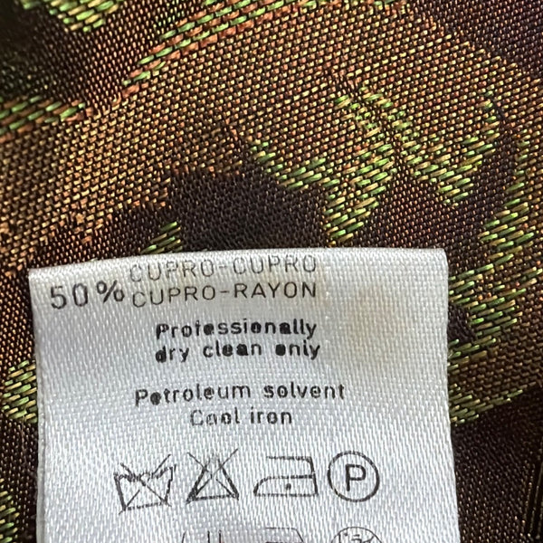 Womens Green Wool Paisley-Back Vest 100% Wool & Acetate Made In Italy Size 36