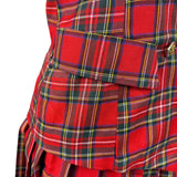 Hug Sunshine Womens Red Plaid Blazer & Pleated Skirt Set Sz L