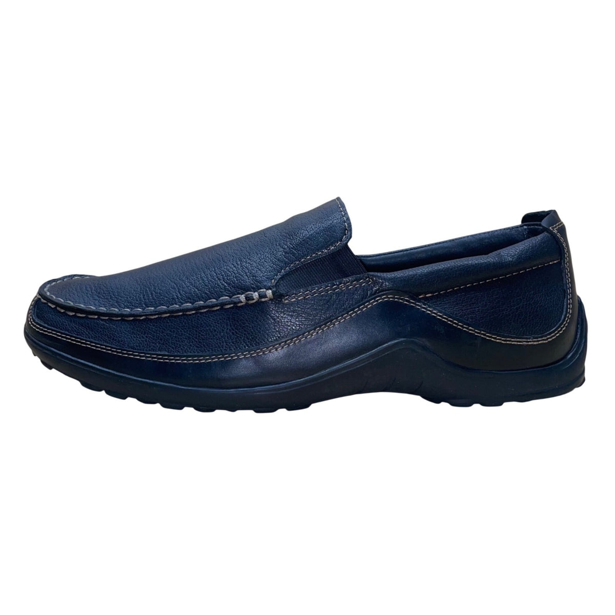 Cole Haan Men’s Black Leather Slip-On Moc Toe Tucker Ventian Loafers Size 12M