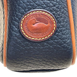 Dooney & Bourke Black Pebbled Leather Tan Trim & Adjustable Strap Crossbody Bag