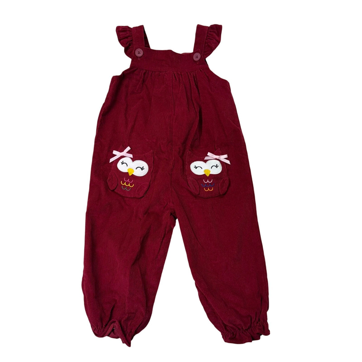 Goodlad Toddlers Burgundy & White Overalls & Polka Dot Shirt Set Sz 24mos - New
