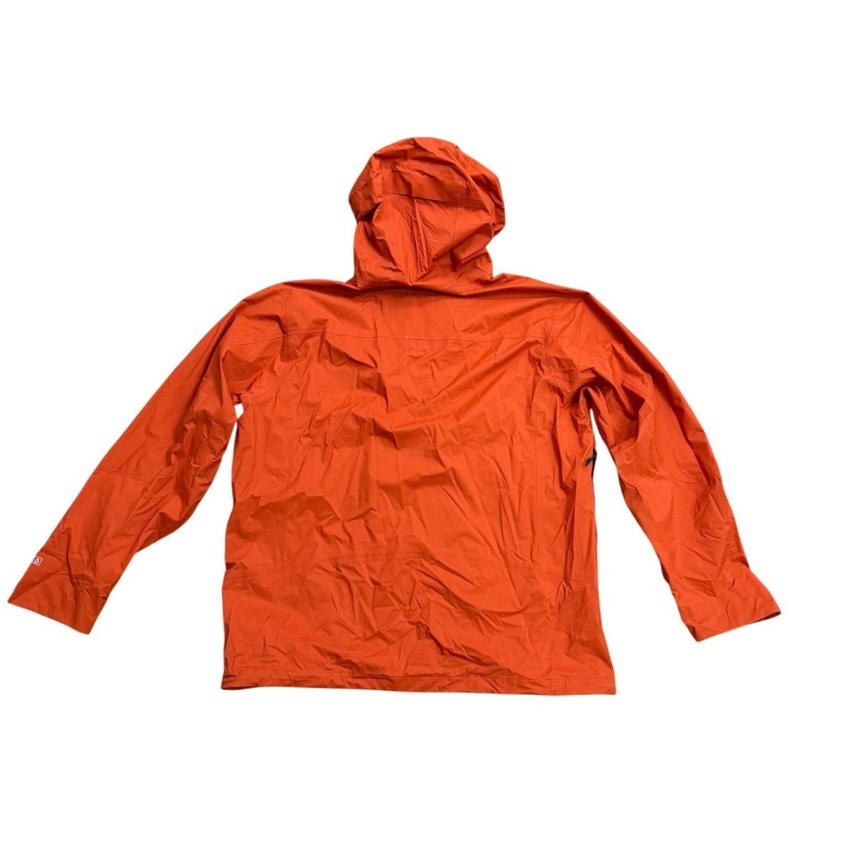 L.L. Bean Mens Orange Hooded Rain Jacket Fully Zippered Waterproof Design Sz XL