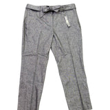 Loft Womens Gray Linen Blend Tapered Pants Tie Waist High Rise Size 16