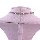 Sterling Steel Womens Silver Tone Choker Necklace Toggle Clasp Chain Adjustable