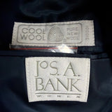 Jos. A. Bank Mens Navy Wool Double-Breasted Blazer Gold Buttons Size 6 Regular