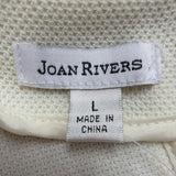 Joan Rivers Womens Ivory Blazer Jacket Large Textured Gold Button Design