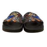 Steve Madden Women's Black Embellished Parrot Bead Sequin Sparkly Sandals Sz 8M