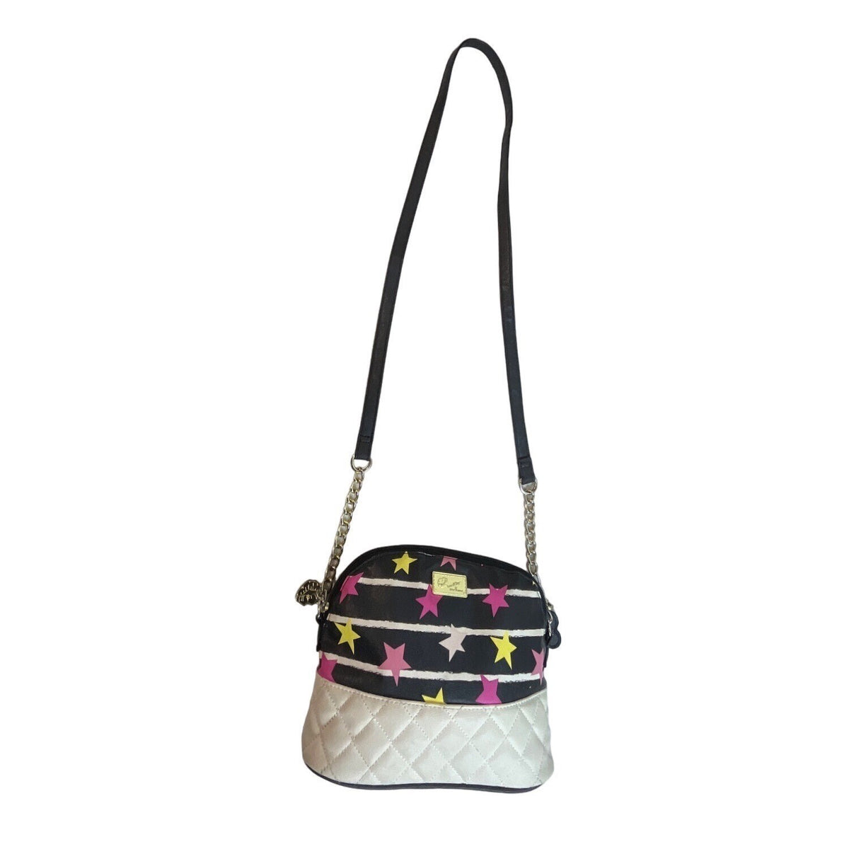 Luv Betsey Women's Black and White Star Art Crossbody Purse Bag Sz S