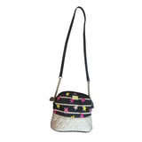 Luv Betsey Women's Black and White Star Art Crossbody Purse Bag Sz S