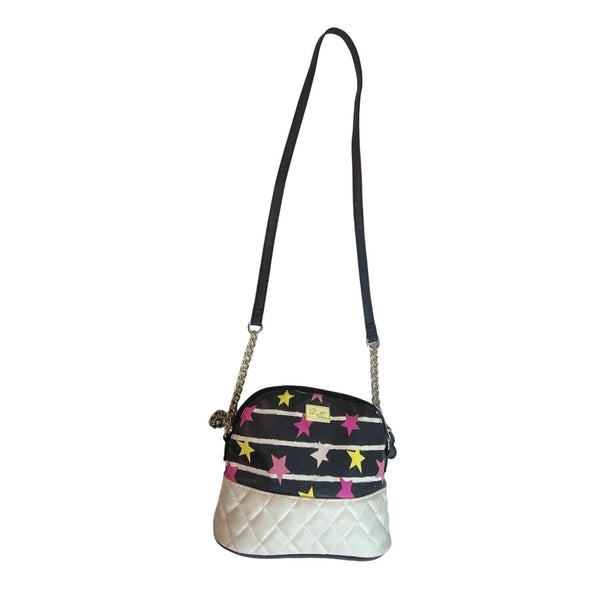 Luv Betsey Women's Black and White Star Art Crossbody Purse Bag Sz S