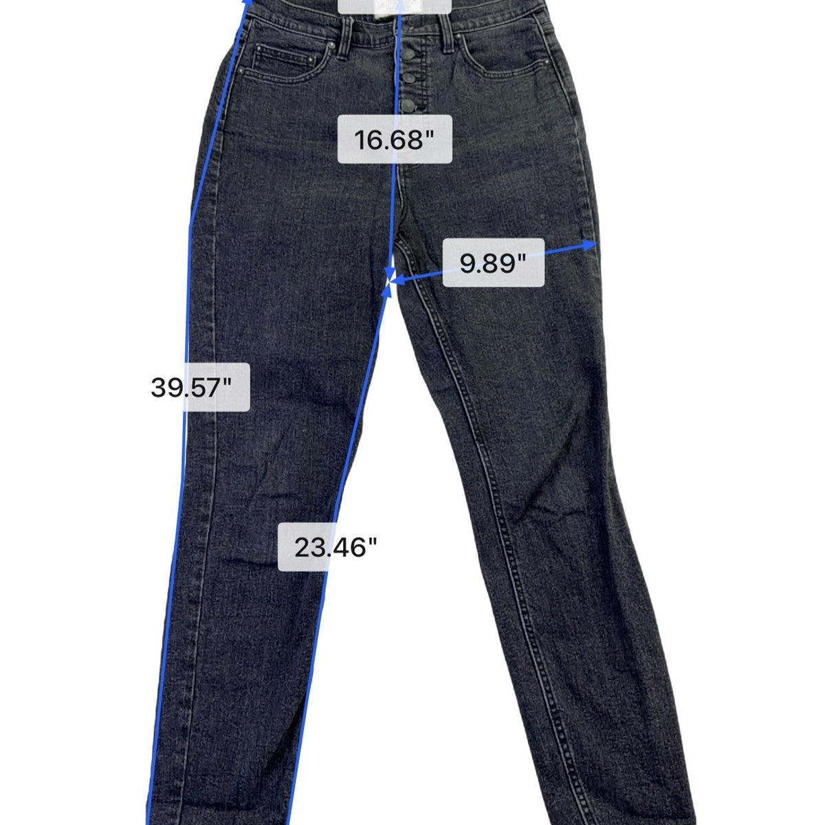 We The Free Womens Black Cotton Blend High-Waisted Button-Fly Skinny Jeans Sz 28