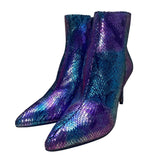 Betsey Johnson Women’s Purple Faux Snakeskin Albaa Ankle Heeled Booties Size 8M