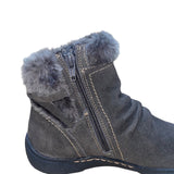 Bass Women’s Brown Suede Faux Fur Lined Zippered Closure Ankle Boots Size 7M
