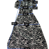 Who What Wear Womens Black & White Zebra Print Midi Dress Short Sleeve Sz M