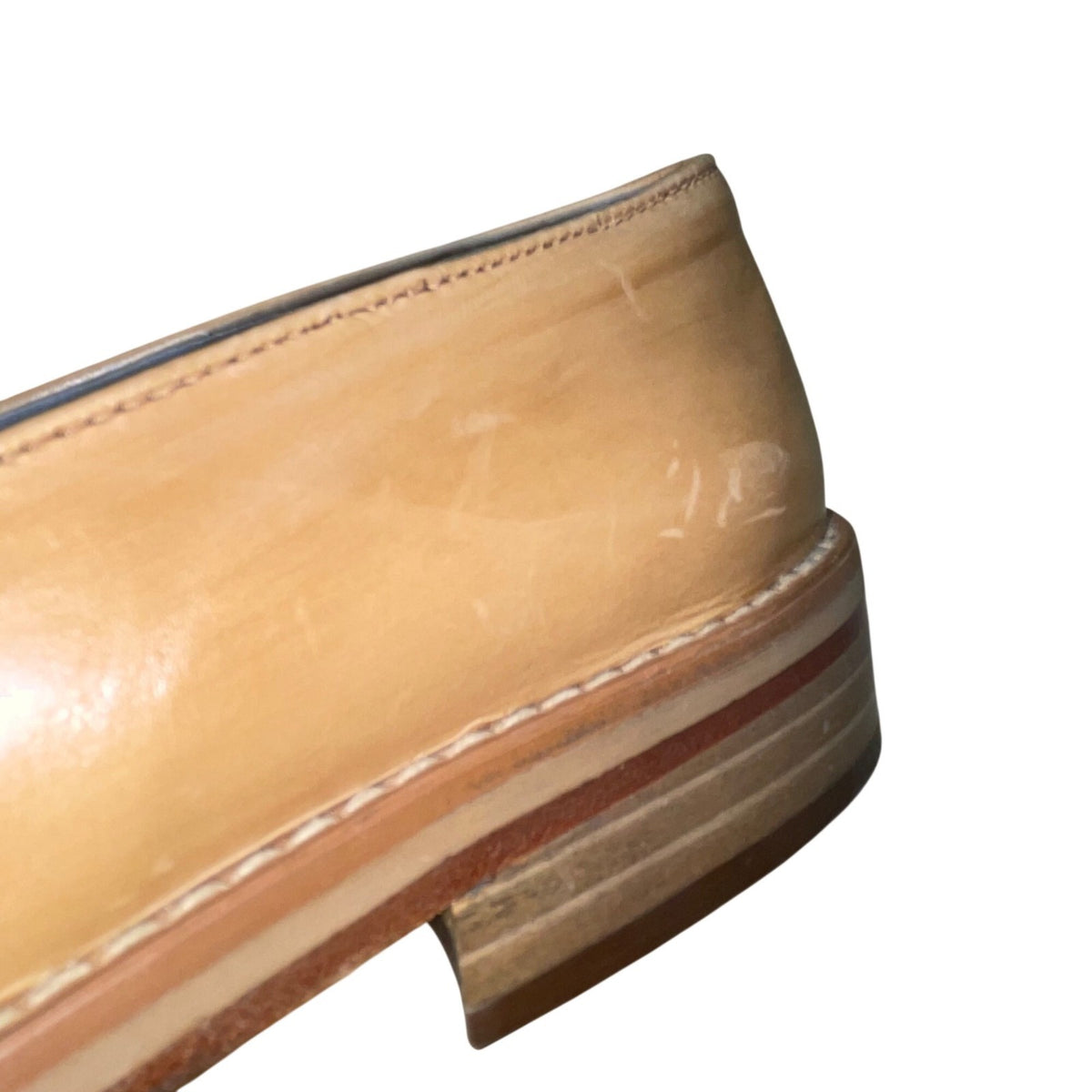 Joan & David Women’s Tan & White Leather Dress Penny Loafers Shoes Size US8