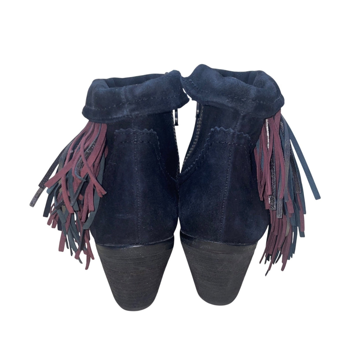 Sam Edelman Women’s Black Suede Fringe Louie Ankle Boots Size 7.5M