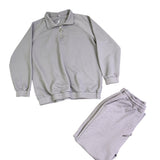 Coofandy  Womens Gray Tracksuit Zip Pullover & Elastic Waist Pants Size L