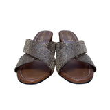 Dressberry Women’s Brown & Gold Embellished open-toe block heels Sandals Size 37