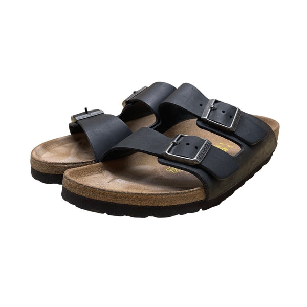 Birkenstock Unisex Black Arizona Leather Double Strap Sandals Size L11 M8