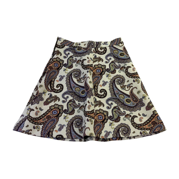 Zara Woman Multi-Color Cotton Blend Paisley Pattern A-Line Skirt Medium Size M