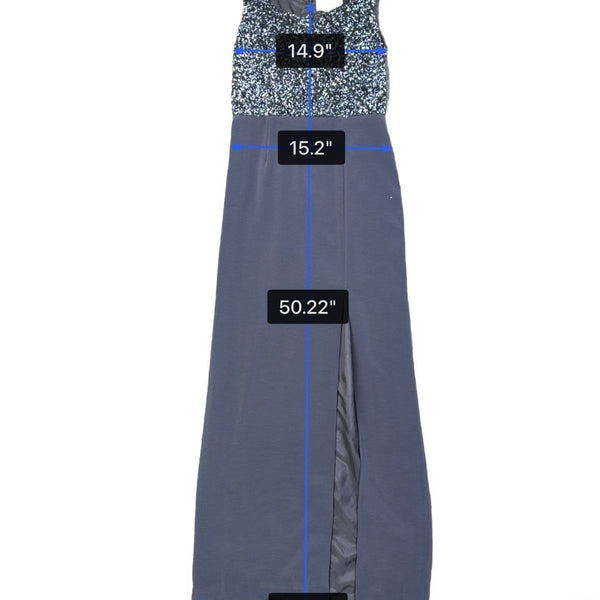 Vie By Victoria Royal Womens Gray Sequin Top & Blazer Formal Dress Set Sz 8