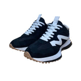 Steve Madden Men’s Black & White Leather & Fabric Campo Athletic Sneakers Sz 8M