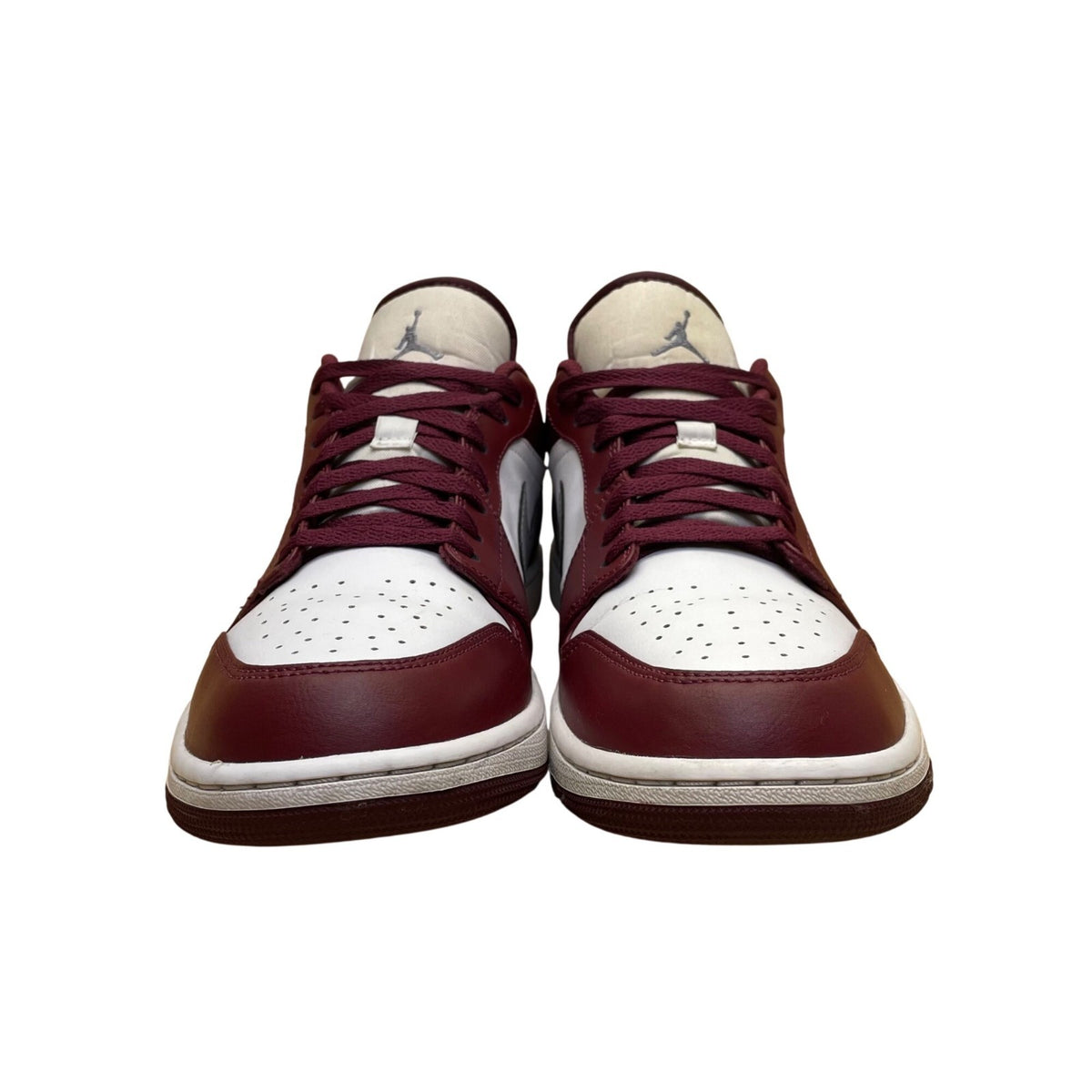 Nike Men’s Red White Leather Air Jordan 1 Low Classic Basketball Sneakers Sz 12