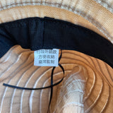 Wide Brim Beige Striped Sun Hat With Bow Accent For Women - One Size