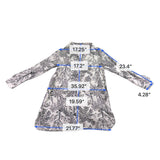 Tahari Womens Black/White Linen Long Sleeve Leaf Print Shirt Dress Sz M