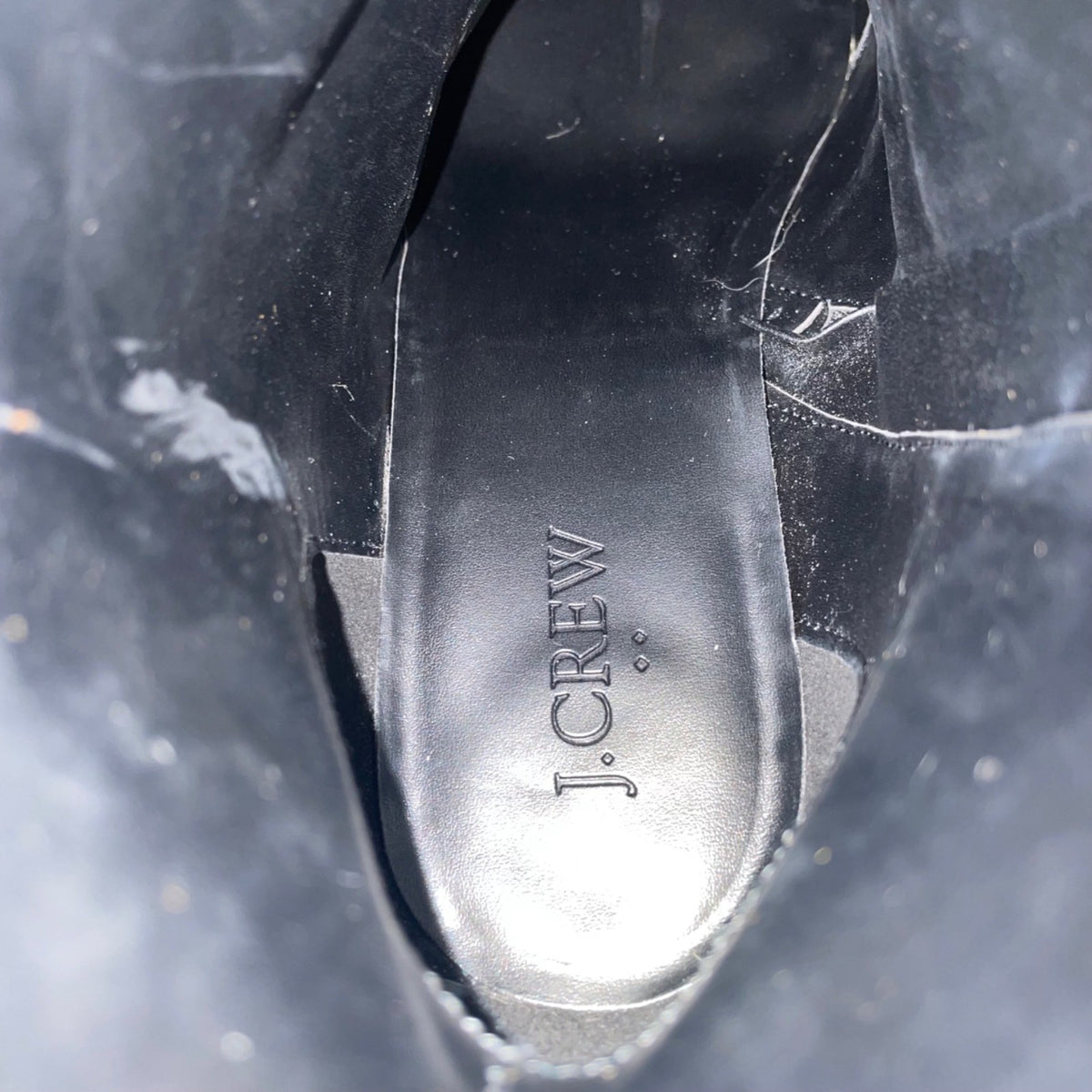 J. Crew Women’s Black Glitter Synthetic Zipper Block Heel Ankle Boots Size 9.5