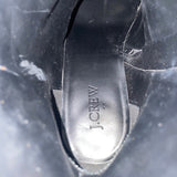 J. Crew Women’s Black Glitter Synthetic Zipper Block Heel Ankle Boots Size 9.5