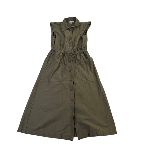 Calvin Klein Womens Olive Sleeveless Maxi Shirt Dress Size 2