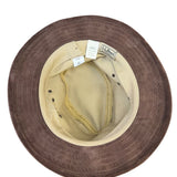 L.L.Bean Mens Brown Leather Safari-Style Hat Durable Outdoor Sun Hat