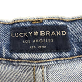 Lucky Brand Womens Blue Relaxed Denim Shorts With Distressed Hem Size 0