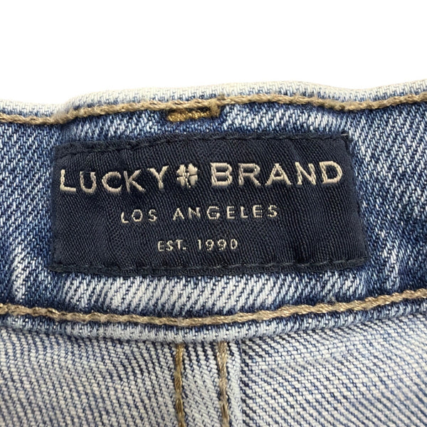 Lucky Brand Womens Blue Relaxed Denim Shorts With Distressed Hem Size 0