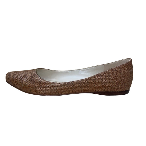 Nine West Women’s Dark Brown Speakup2 Woven Ballet Flats Size 8M