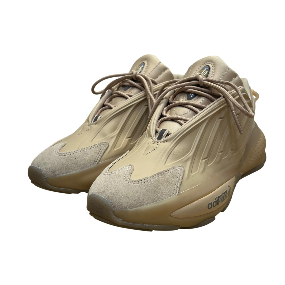Adidas Mens Pale Nude Suede And Rubber Lace-Up Adiprene+ Ozrah Sneakers Size 7.5