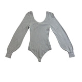 Abercrombie & Fitch Womens Sage Ribbed Bodysuit Long Sleeves Size M
