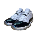Air Jordan Men’s White & Emerald Green Patent Leather Low Top Sneakers Sz 12