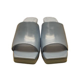 Jeffrey Campbell Women’s Light Blue Faux Leather Open-Toe Heeled Sandals Size 7