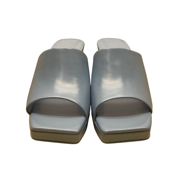 Jeffrey Campbell Women’s Light Blue Faux Leather Open-Toe Heeled Sandals Size 7