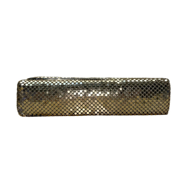 Vtg La Regale Women’s Gold Metal Mesh Shoulder Strap asymmetrical Evening Clutch