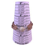 Multi-Strand Brown Crystal Beaded Magnetic Clasp Bracelet For Women 7 Inch