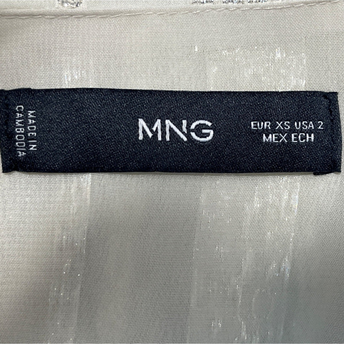 Mango Women's White Wrapped Blouse Sz 2