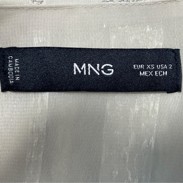 Mango Women's White Wrapped Blouse Sz 2