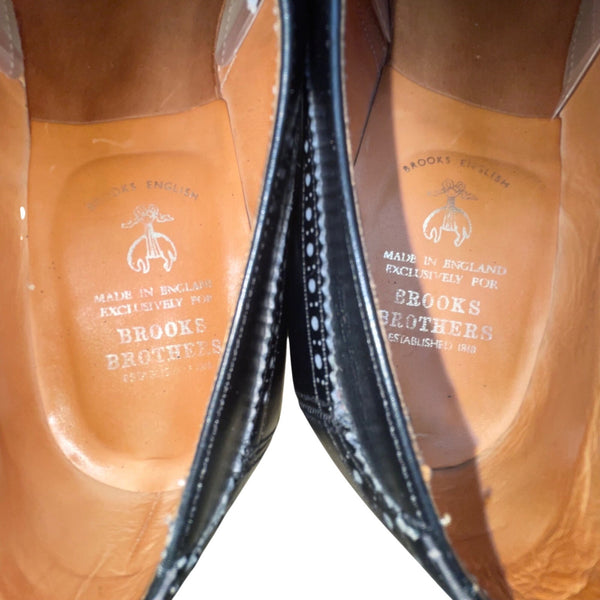 Brooks Brothers Men’s Black Leather Wingtip Oxford Dress Shoes Size 9B