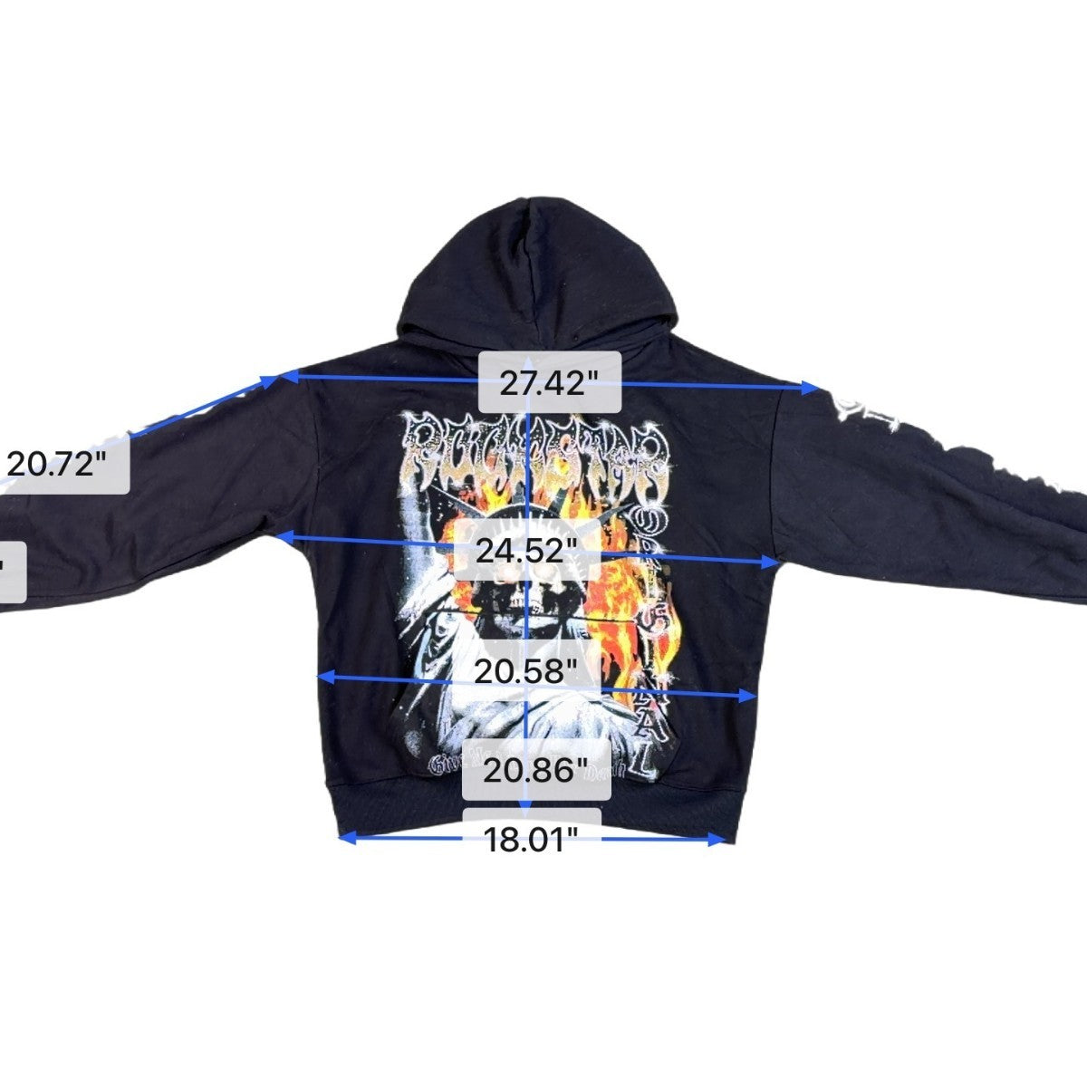 Rockstar Original Mens Black Graphic Hoodie With Bold Skull Design Sz M