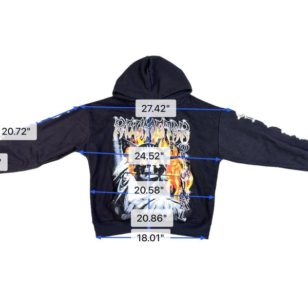 Rockstar Original Mens Black Graphic Hoodie With Bold Skull Design Sz M