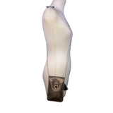 Epona Women’s Gray Metallic Snakeskin Clasp Closure Chain Strap Crossbody Bag