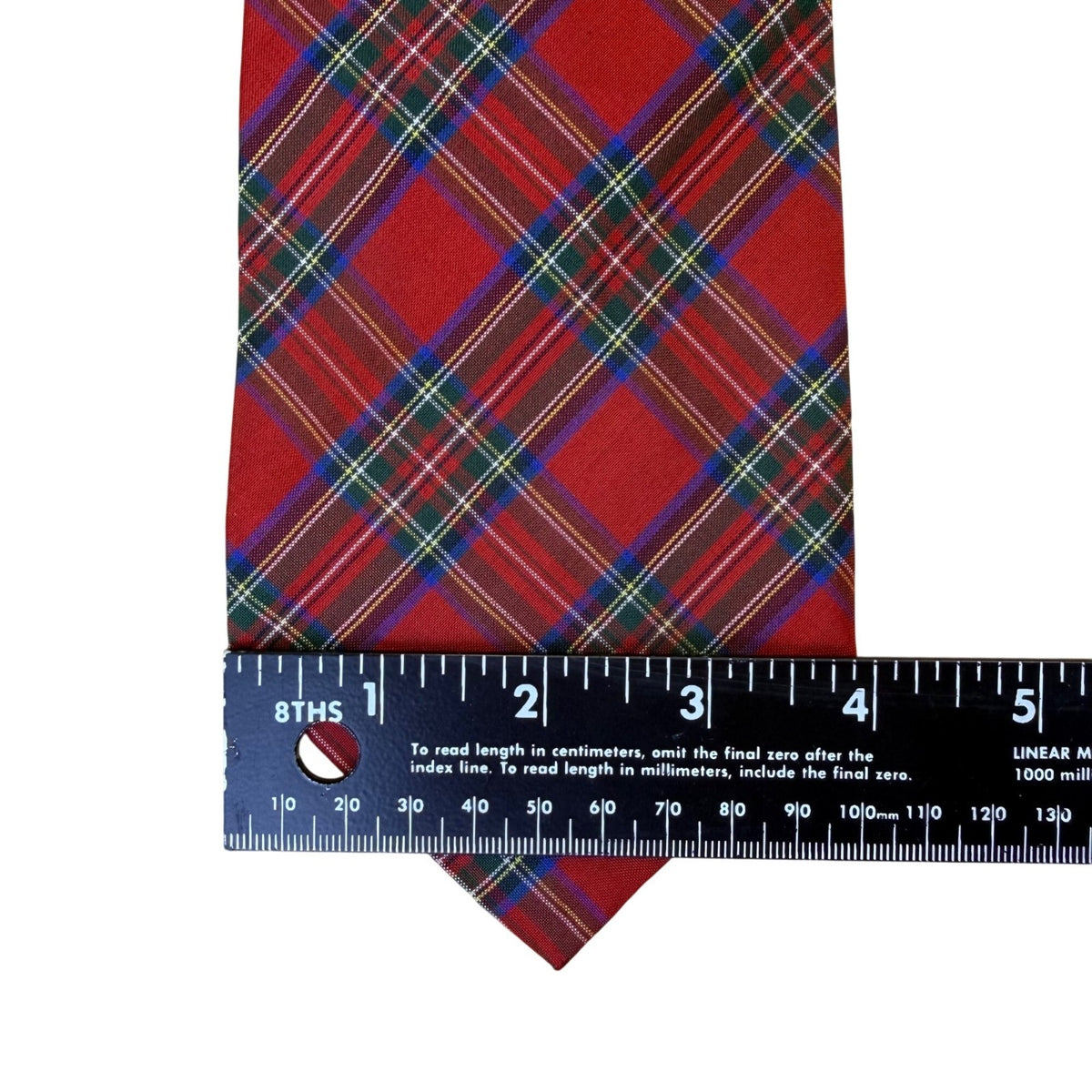 Posh Mens Red P Plaid Necktie Formal Accessories Slim Width 57 Inches Long